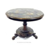 A Victorian Ebonised Centre or Tilt Top Table.