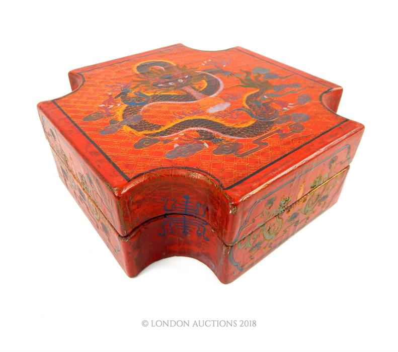 A Chinese red lacquered box