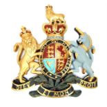 A resin Royal coat of Arms crest
