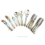 A part set of American Oneida silver plated flatware