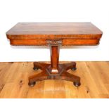 A William IV rosewood card table