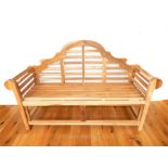 A wooden garden bench