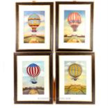 A set of four prints of ballooning scenes