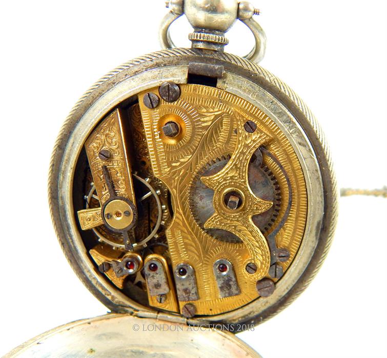 A Sterling Silver Hunting Cased Pocket Watch for the Turkish Market. - Image 2 of 6