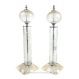 Pair of Vintage Style Glass Lamps.