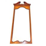 A Sheraton Style Mahogany and Satinwood Wall Mirror.