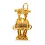 An 18 ct yellow gold, a pair of abstract figures, pendant