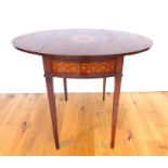 A Vintage Sheraton Style Inlaid Mahogany Drop Leaf Table.