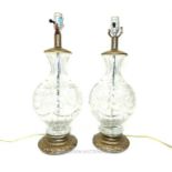 Pair of Glass Lamps.