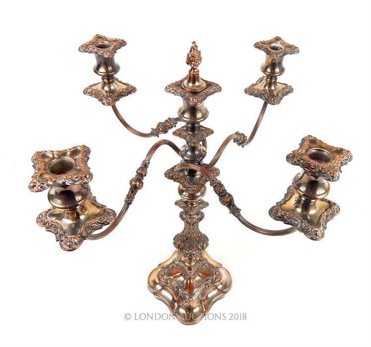 A Silver Plated Five Light Candelabrum.