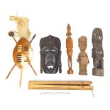 A collection of six African items