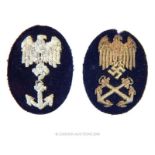 Two Nazi collar badges