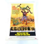 A vintage Hollywood film poster 'Battle for the Planet of the Apes'