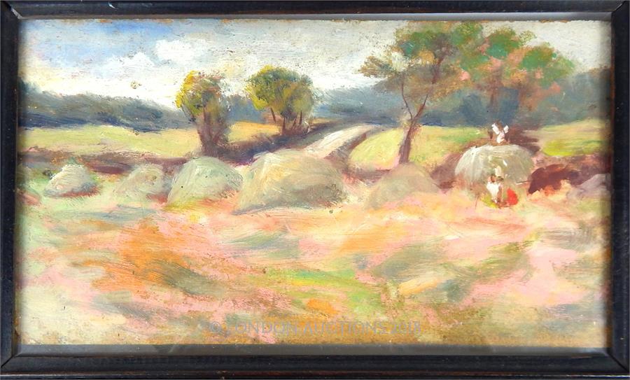 A pair of framed oil paintings of rural scenes - Image 2 of 3