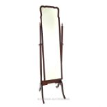 A circa 1920's Mahogany Cheval mirror.