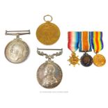 A set of WWI medals including a medal 'For Bravery in the Field'