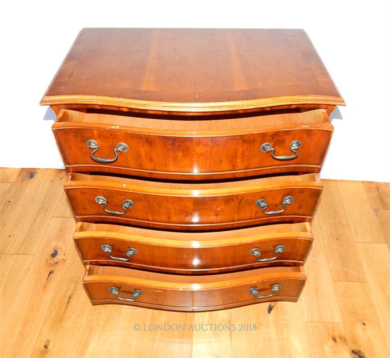 A small serpentine yew wood chest - Image 2 of 2