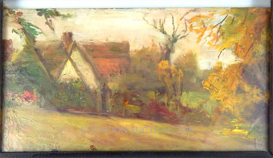 A pair of framed oil paintings of rural scenes - Image 3 of 3