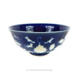 A Chinese, porcelain, blue and white bowl