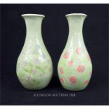 A pair of handmade, stoneware vases