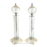 Pair of Glass Lamps.