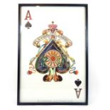 A large, contemporary, Ace of Spades, decoupage artwork