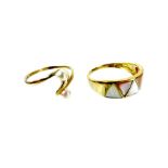 Two 9 ct yellow gold rings