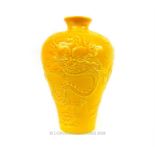 A Chinese, yellow-glazed, porcelain vase