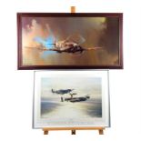 Two framed, spitfire prints