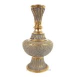 An Indo-Persian cast metal vase with inscription