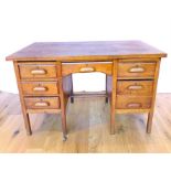 An early 20th century oak desk