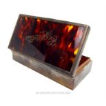 An Edwardian Silver and Tortoiseshell cigarette box