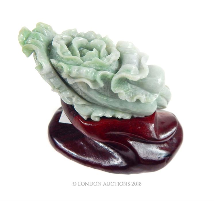 A Chinese jade carving on stand - Image 4 of 4