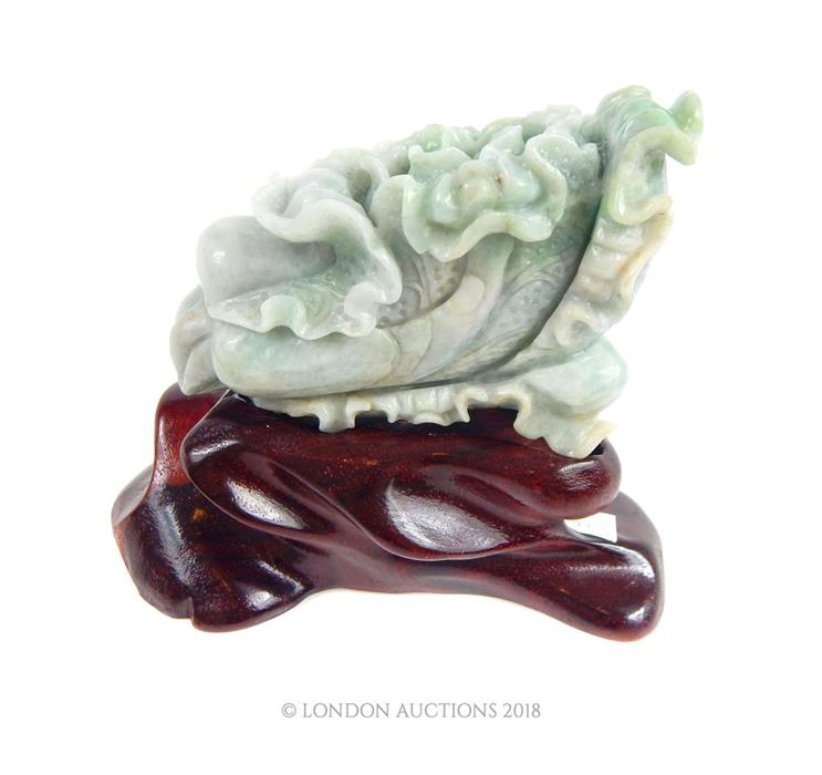 A Chinese jade carving on stand - Image 2 of 4