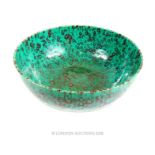 A Chinese porcelain bowl, with a mottled turquoise glaze