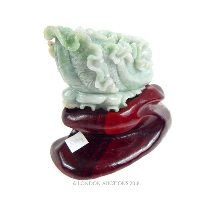 A Chinese jade carving on stand - Image 3 of 4