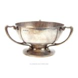 An Edwardian Art Nouveau Three handled Sterling Silver Bowl.