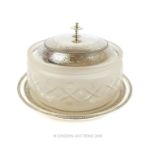 A Victorian Sterling Silver and Cut Glass Butter dish.