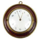 A late Victorian circular mahogany wall clock