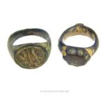 Two bronze rings, possibly from antiquity