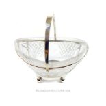 A Victorian Sterling Silver and Cut Glass Sweetmeat Basket.