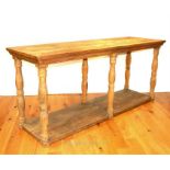 A long pine table