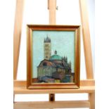 Unsigned, A 20th century, oil on canvas of an Italian Basilica