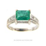 An Emerald and Diamond ring