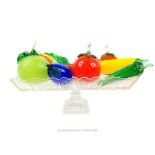 A collection of late 20th century Bohemian hand blown glass fruit