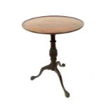 A George III mahogany birdcage tilt top table