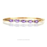 An Amethyst diamond bangle