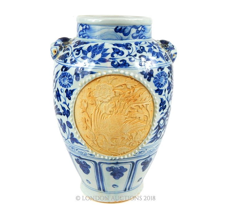 A Chinese Ming style blue and white vase