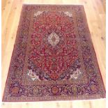 A fine central Persian Kurk Kashan rug