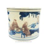 A Chinese porcelain brush pot
